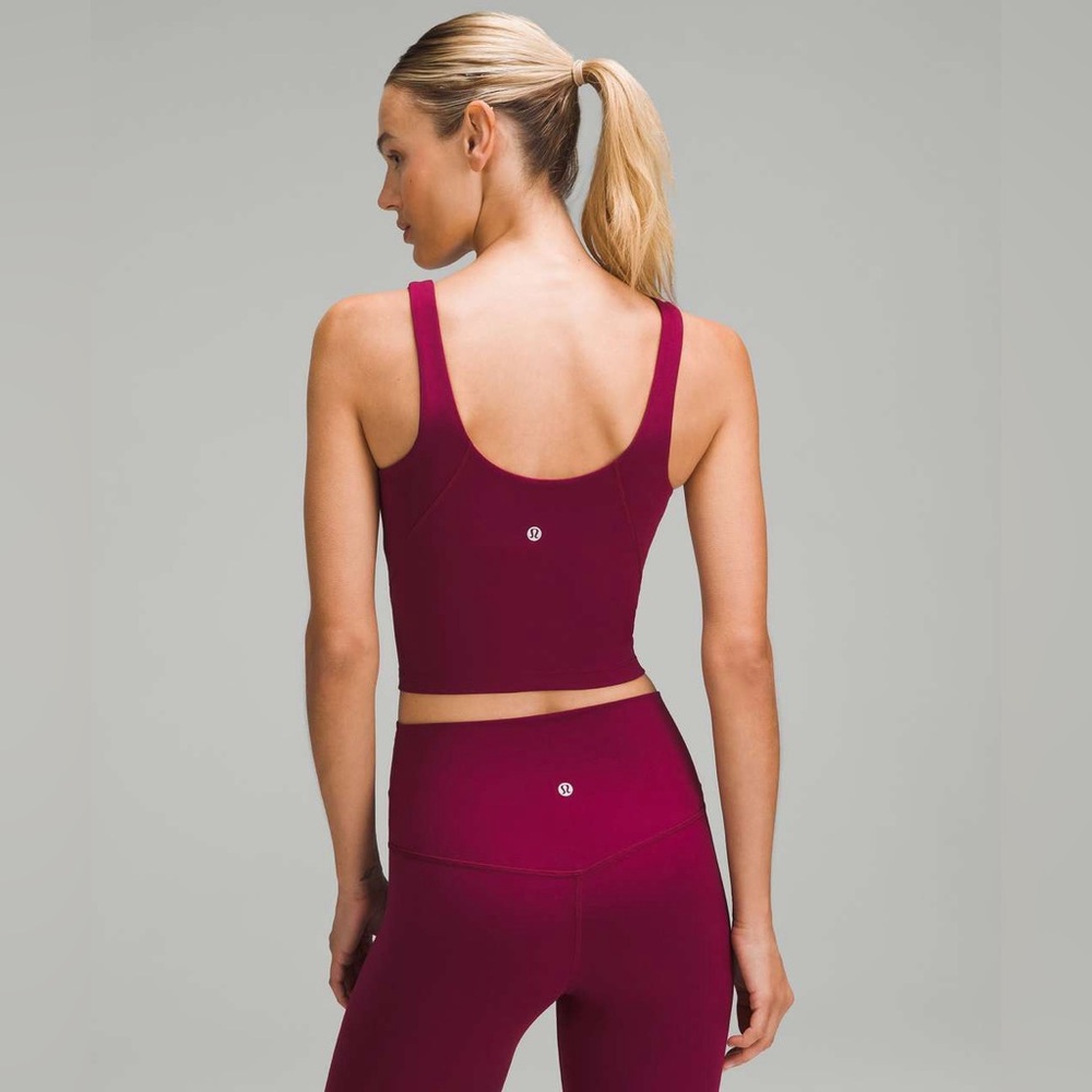 Lululemon Align Deep Luxe V-Neck Tank Top Sz 6 - Nulu Fabric, Maroon Red